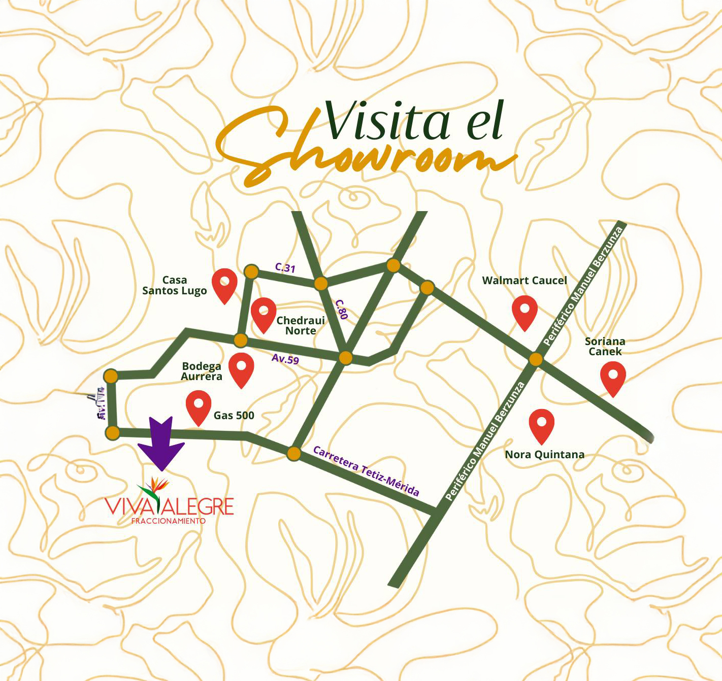 Mapa de ubicación Viva Alegre - Ciudad Caucel, Mérida